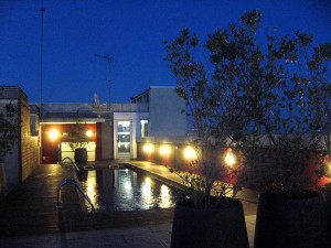 Terraza superior al atardecer