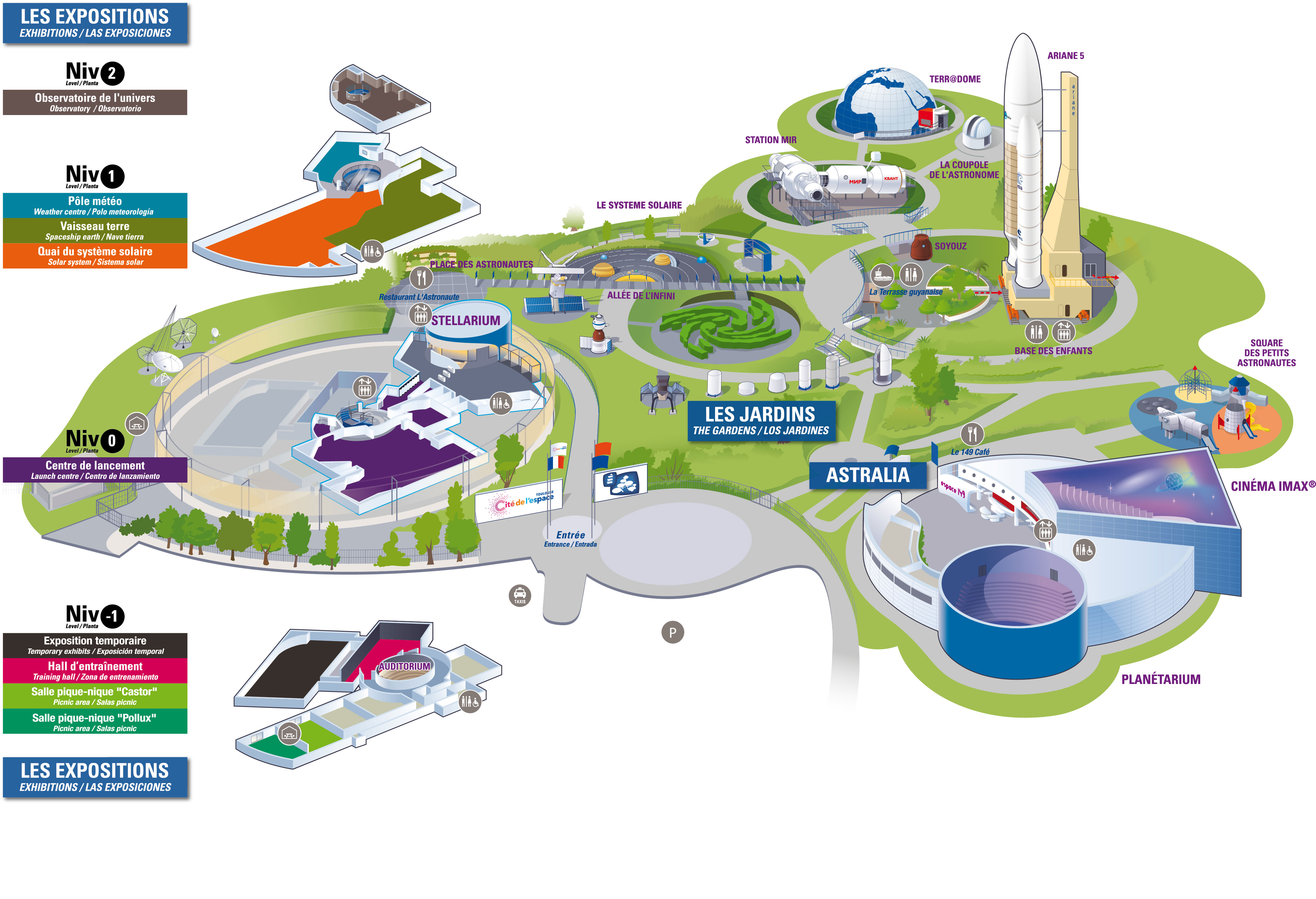 Mapa de la Cité de l'espace de Toulouse