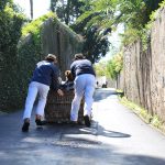 Carreiros do Monte en pleno descenso en Funchal