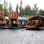 Chaparrón en Xochimilco