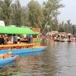 Hora punta de trajineras en Xochimilco