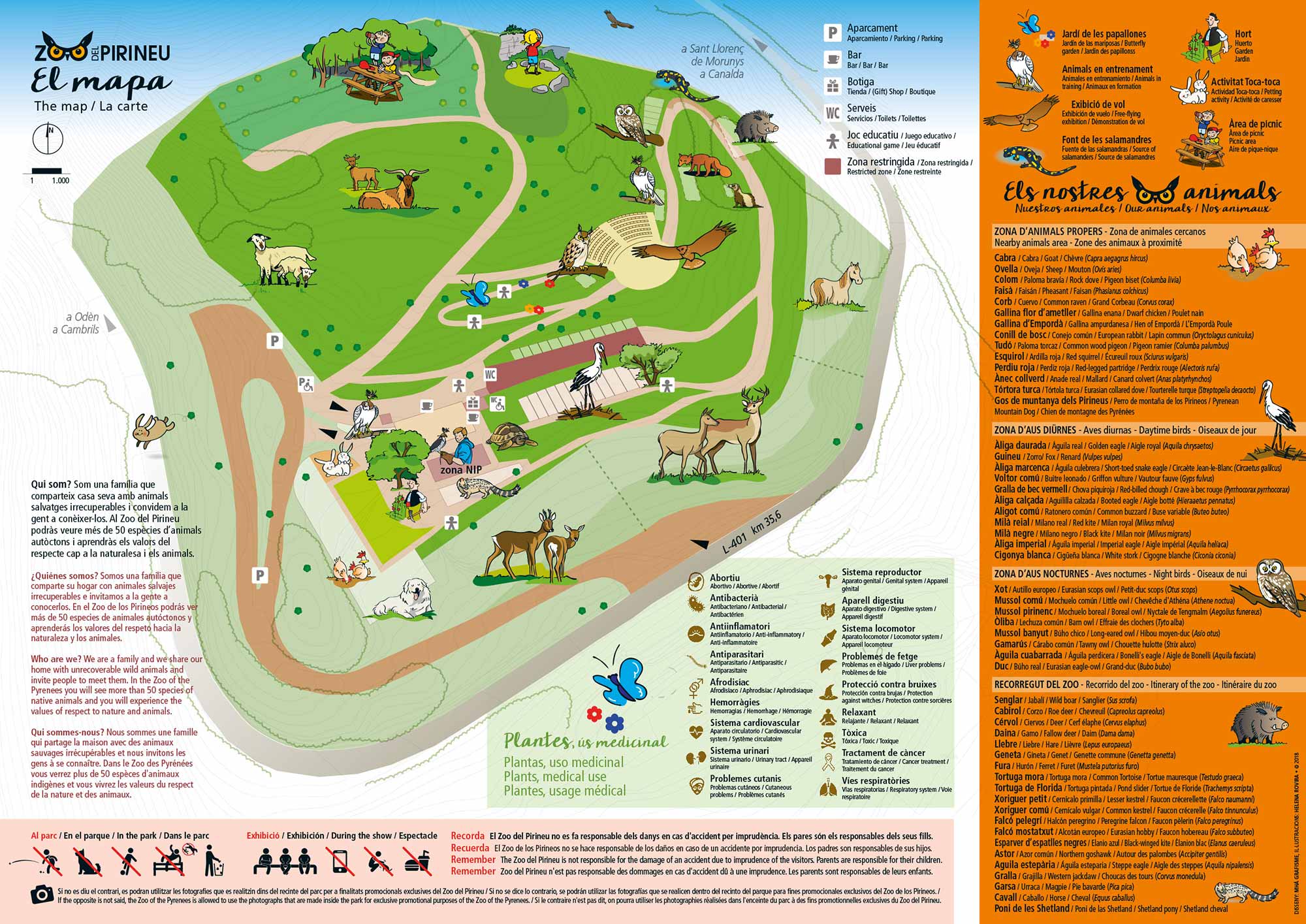 Mapa de las instalaciones de Zoo del Pirineu
